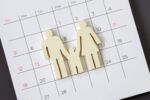 white icon family on calendar, Family concept